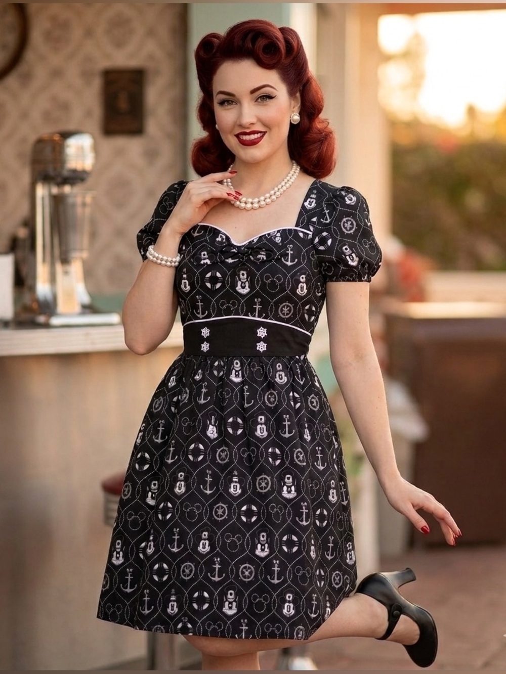 Stitch Shoppe Loungefly Steam Boat Willie Sailor Dress (Medium)